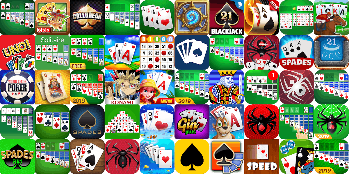App icons of Top 50 mobile games in the US Play Store Game - Card Category 